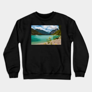 Beach and Mountains Digital Painting Crewneck Sweatshirt